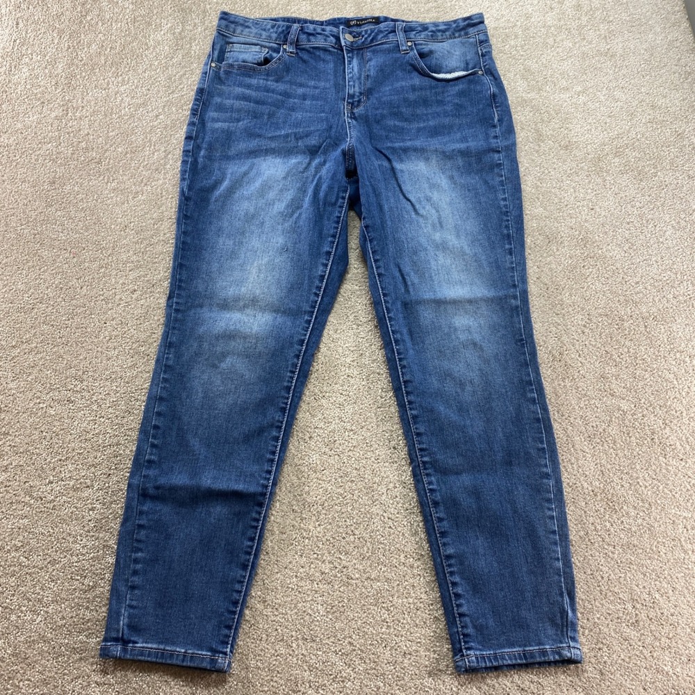 Versona Skinny Jeans Womens 32 Blue Medium Wash Stretch Contemporary Denim